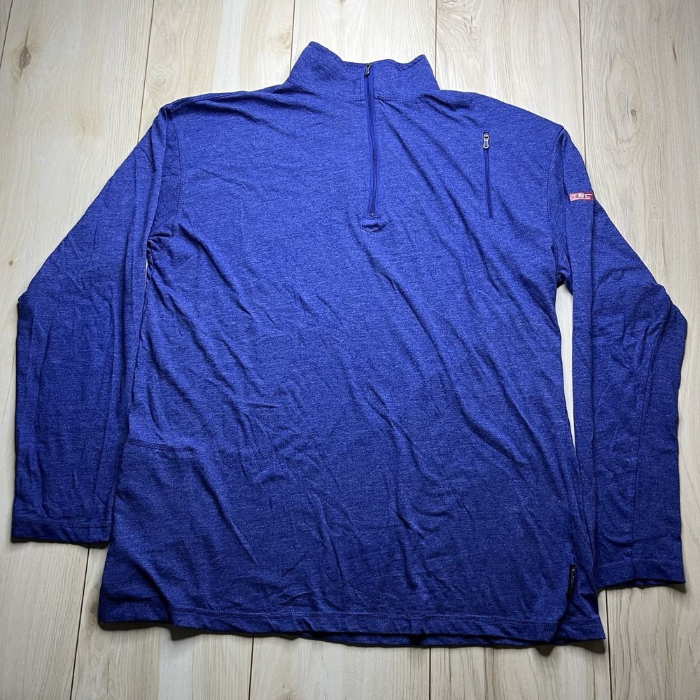 Scottevest Sweater Mens SJ 1/4 Zip XL Blue Pullover SeV QZip Travel Pockets